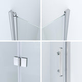 Faltbare Duschtür Nische Rahmenlos 70 x 185 cm Verstellbereich 67-70 cm Falttür Dusche aus Sicherheitsglas klar 6 mm