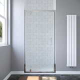 Duschtür Nische 90 x 190 cm Verstellbereich von 85-89 cm Drehtür Nischentür Dusche mit Rahmen Chromoptik Duschwand Glas aus Sicherheitsglas 8 mm klar