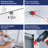 Duschkabine Viertelkreis mit Schiebetüren 6mm ESG Glas Höhe 185cm BORAS-Serie