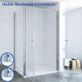 AQUABATOS COORS-Serie 80 x 80 x 195 cm Duschkabine Eckeinstieg mit Pendeltür und Seitenwand 6mm Echtglas mit Nano Beschichtung