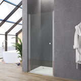 Duschtür Nische rahmenlos Pendeltür Dusche Drehtür Schwingtür Breite 70 75 80 90 100 cm Höhe 187 cm Wandausgleich 15 mm & 10 mm