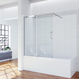 110 x 150 cm Badewannenaufsatz Schiebetür Duschabtrennung Glas Badewanne Duschwand Glaswand Trennwand Glas aus Sicherheitsglas mit Lotuseffekt Beschichtung