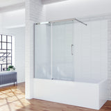 120 x 150 cm Badewannenaufsatz Schiebetür Duschabtrennung Glas Badewanne Duschwand Glaswand Trennwand Glas aus Sicherheitsglas mit Lotuseffekt Beschichtung