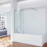 120 x 150 cm Badewannenaufsatz Schiebetür Duschabtrennung Glas Badewanne Duschwand Glaswand Trennwand Glas aus Sicherheitsglas mit Lotuseffekt Beschichtung