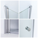 Duschtüren Nischen Breite 70 75 80 90 100 cm Höhe 197 cm Duschtür Glas Nische rahmenlos Pendeltür Dusche aus Sicherheitsglas 6 mm mit Lotuseffekt Beschichtung Wandausgleich 15 mm & 10 mm