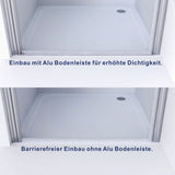 Duschtüren Nischen Breite 70 75 80 90 100 cm Höhe 197 cm Duschtür Glas Nische rahmenlos Pendeltür Dusche aus Sicherheitsglas 6 mm mit Lotuseffekt Beschichtung Wandausgleich 15 mm & 10 mm