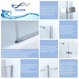 80 cm Duschtür Nische Glas Drehtür Scharniertür Dusche Nischentür Duschabtrennung aus Sicherheitsglas 6mm mit Lotuseffekt-Beschichtung höhe 195 cm