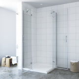 AQUABATOS ECHOS-Serie 80 x 80 x 195 cm Duschkabine Eckeinstieg mit Drehtüren und Festteilen aus ESG Echtglas 6 mm mit Nano Beschichtung
