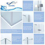 Duschkabine Eckeinstieg 100x90 cm Eckdusche Drehtür Scharnier Dusche aus Sicherheitsglas 6mm mit Lotuseffekt Beschichtung höhe 195cm