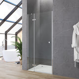 Duschtüren für Nischen Duschtür Glas Nischentür Dusche mit Drehtür Falttür Scharniertür an Festteil Höhe 185 cm Wandausgleich 20 mm & 10 mm