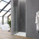 Duschtüren für Nischen Duschtür Glas Nischentür Dusche mit Drehtür Falttür Scharniertür an Festteil Höhe 185 cm Wandausgleich 20 mm & 10 mm