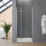 Duschtüren für Nischen Duschtür Glas Nischentür Dusche mit Drehtür Falttür Scharniertür an Festteil Höhe 185 cm Wandausgleich 20 mm & 10 mm