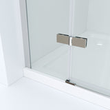 Duschtüren für Nischen Duschtür Glas Nischentür Dusche mit Drehtür Falttür Scharniertür an Festteil Höhe 185 cm Wandausgleich 20 mm & 10 mm