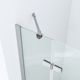 Walkin Dusche begehbar Glasduschwand Duschglaswand Walk in Duschwand Glas mit Drehtür Scharniertür an Festteil Höhe 185 cm