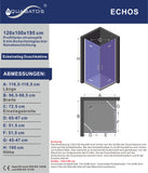 AQUABATOS ECHOS-Serie Duschkabine Eckeinstieg mit Drehtüren und Festteilen aus ESG Echtglas 6mm mit Nano Beschichtung Höhe 195cm