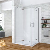 Duschkabine Eckeinstieg 120x100 cm Eckdusche Drehtür Scharnier Dusche aus Sicherheitsglas 6mm mit Lotuseffekt Beschichtung höhe 195cm