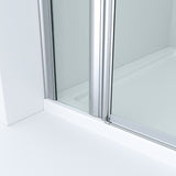 Duschtür mit Festteil Nischentür Dusche Drehtür Pendeltür Schwingtür an Festteil in Nische Höhe 187 cm Wandausgleich 20 mm & 5 mm