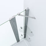 Walkin Dusche Duschwand Glas mit Festteil und Falttür Drehfalttür Duschabtrennung faltbar für Duschwanne Höhe 187 cm