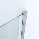 Begehbare Dusche faltbar Duschfaltwand mit Festteil Duschabtrennung Duschwand Glas Falttür an Festteil Höhe 187 cm Wandausgleich 20 mm & 10 mm