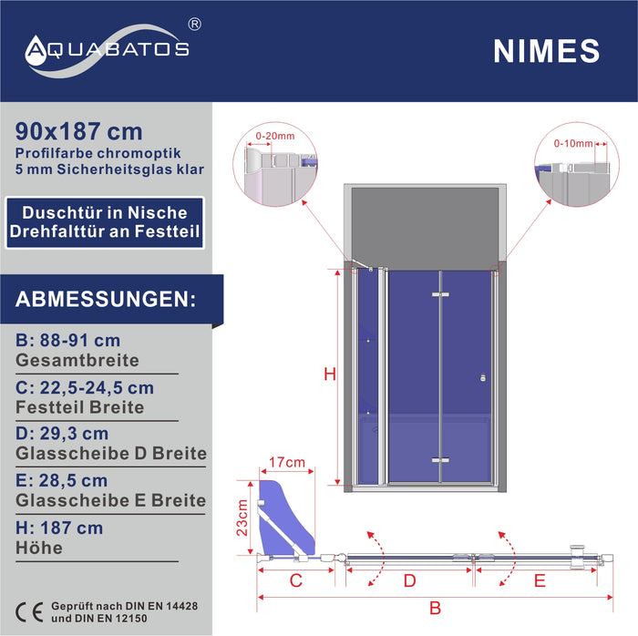 Duschtr mit Festteil Falttr Drehfalttr an Festteil | aquabatos.de Duschtr mit Festteil Falttr Drehfalttr an Festteil | aquabatos.de