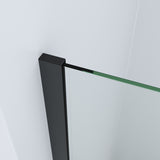 Duschabtrennung Duschwand Glas Walk in Dusche schwarz matt Duschtrennwand Duschglaswand ESG 8 mm Teilsatiniert mit 90° Stabilisator