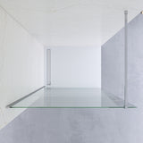 Duschabtrennung Duschwand Glas Walk in Dusche Duschtrennwand Duschglaswand ESG 8 mm Teilsatiniert mit 90° Stabilisator