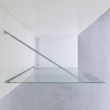 Duschabtrennung Duschwand Glas Walk in Dusche Duschtrennwand Duschglaswand ESG 8 mm Teilsatiniert mit verstellbarer Winkel Stabilisationsbügel