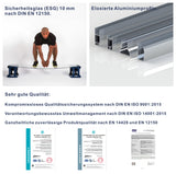 AQUABATOS GWALAS-Serie Walk-in Duschwand Glas Teilsatiniert 10 mm Echtglas mit Nano Beschichtung Höhe 200 cm