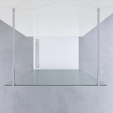 Walk in Duschwand Glas freistehend begehbare Dusche ebenerdige Klarglas 8 mm mit 90° Stabilisationsbügel chromoptik