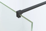 Walk In Duschwand Glas schwarz Klarglas 8 mm mit Nano Beschichtung Höhe 200 cm inkl. 90° Stabilisationsbügel