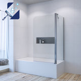 AQUABATOS faltbar Badewannenaufsatz 80x140cm mit Seitenwand 70x140cm aus 5mm ESG mit Nano-Beschichtung