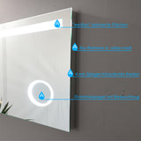 LED Badspiegel mit integriertem Kosmetikspiegel 100x70 DALES Typ B | Touch Sensor Dimmbar Antibeschlag Kaltweiß 6400K