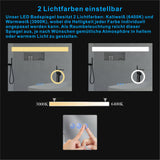 Badezimmerspiegel mit LED Licht Kosmetikspiegel 80x60cm DALES Typ C | Touch Sensor Dimmbar Antibeschlag Kaltweiß 6400K Warmweiß 3000K