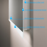 Großer Badspiegel Beleuchtet LED Spiegel für Bad 140x70cm NIMES Typ C | Touch Sensor Dimmbar Spiegelheizung Kaltweiß 6400K Warmweiß 3000K