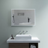 Badezimmerspiegel mit LED Beleuchtung 100x70cm ECHOS Typ C | Touch Sensor Dimmbar Spiegelheizung Kaltweiß 6400K Warmweiß 3000K
