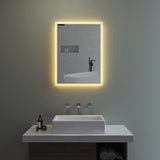 Beleuchteter Badspiegel LED Wandspiegel 80x60cm ECHOS Typ C | Touch Sensor Dimmbar Spiegelheizung Kaltweiß 6400K Warmweiß 3000K