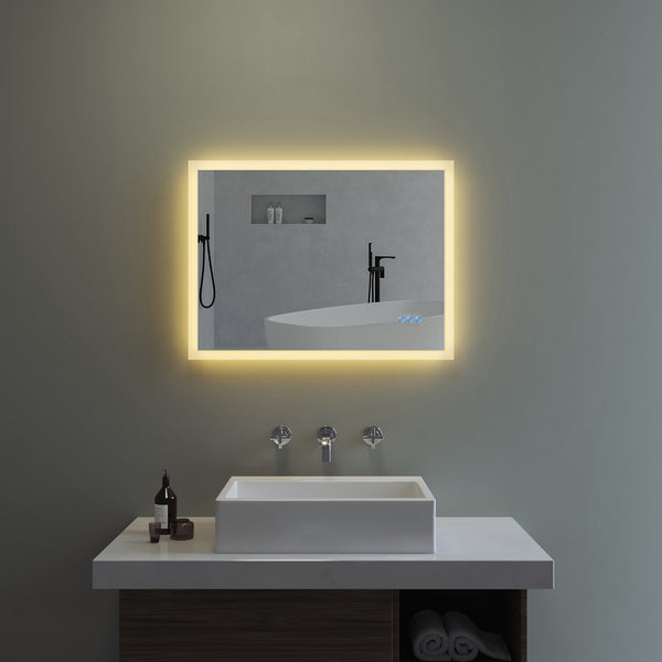 LED Lichtspiegel Badspiegel 2805 mit Spiegelheizung &  Warm-/Kaltlichteinstellung - Rund Ø 60 cm