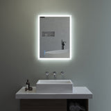 Beleuchteter Badspiegel LED Wandspiegel 80x60cm ECHOS Typ C | Touch Sensor Dimmbar Spiegelheizung Kaltweiß 6400K Warmweiß 3000K