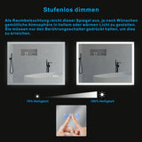 Beleuchteter Badspiegel LED Wandspiegel 80x60cm ECHOS Typ C | Touch Sensor Dimmbar Spiegelheizung Kaltweiß 6400K Warmweiß 3000K