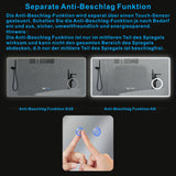 Badspiegel mit LED Beleuchtung Licht und Uhr 120x60cm BORAS Typ D | Kosmetikspiegel Digital Uhr Touch Sensor Dimmbar Spiegelheizung Kaltweiß 6400K