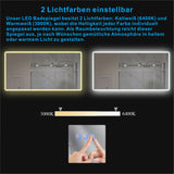 LED Badspiegel mit Beleuchtung groß 140x70cm BORAS Typ C | Touch Sensor Dimmbar Antibeschlag Kaltweiß 6400K Warmweiß 3000K