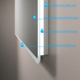 Badspiegel Wandspiegel mit LED Licht 100x70cm BORAS Typ B | Touch Sensor Dimmbar Antibeschlag Kaltweiß 6400K