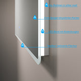 Badspiegel Beleuchtet LED Badezimmerspiegel 80x60cm BORAS Typ C | Touch Sensor Dimmbar Antibeschlag Kaltweiß 6400K Warmweiß 3000K