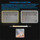 Badezimmerspiegel Wandspiegel mit LED Licht 100x70cm BORAS Typ C | Touch Sensor Dimmbar Antibeschlag Kaltweiß 6400K Warmweiß 3000K