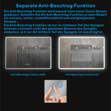 Badezimmerspiegel Wandspiegel mit LED Licht 100x70cm BORAS Typ C | Touch Sensor Dimmbar Antibeschlag Kaltweiß 6400K Warmweiß 3000K
