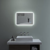 Badspiegel Beleuchtet LED Badezimmerspiegel 70x50cm BORAS Typ B | Touch Sensor Dimmbar Antibeschlag Kaltweiß 6400K