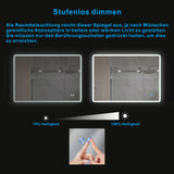 Badspiegel Beleuchtet LED Badezimmerspiegel 60x80cm BORAS Typ B | Touch Sensor Dimmbar Antibeschlag Kaltweiß 6400K