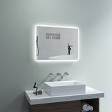 Badspiegel Beleuchtet LED Badezimmerspiegel 60x80cm BORAS Typ B | Touch Sensor Dimmbar Antibeschlag Kaltweiß 6400K