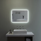 Badspiegel Beleuchtet LED Badezimmerspiegel 80x60cm BORAS Typ C | Touch Sensor Dimmbar Antibeschlag Kaltweiß 6400K Warmweiß 3000K