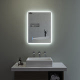 Badspiegel Beleuchtet LED Badezimmerspiegel 80x60cm BORAS Typ C | Touch Sensor Dimmbar Antibeschlag Kaltweiß 6400K Warmweiß 3000K